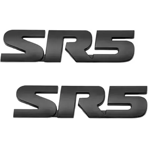 2PCS SR5 Metal Emblem, Premium 3D Classic SR5 Nameplate Logo Engine Badge Sticker, Universal SR5 Letters Metal Decal for Vehicle Side Fender Trunk Tailgate, Car Accessories (Black)
