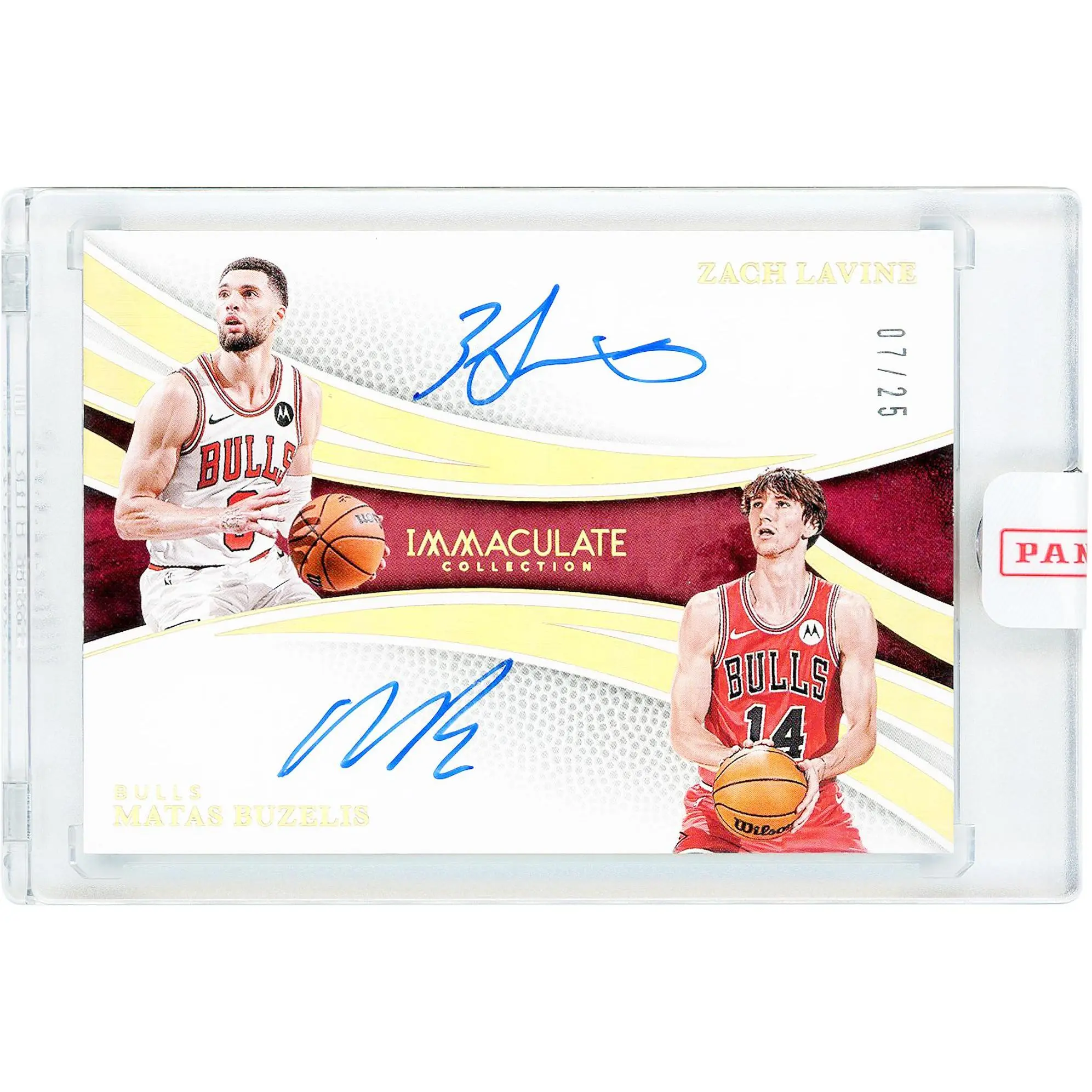 Zach Lavine and Matas Buzelis Chicago Bulls Autographed 2024-25 Panini Immaculate Dual Autograph #DA-CHI #7/25 Rookie Card - Fanatics Authentic Certified