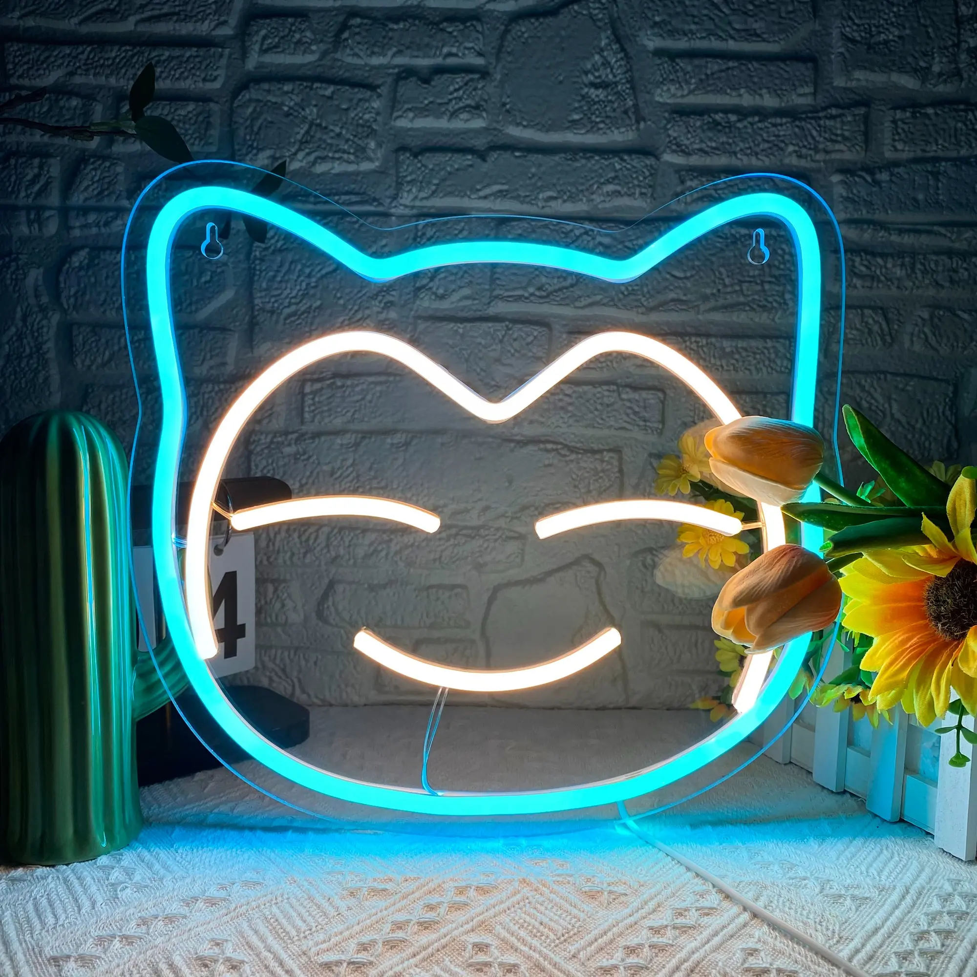 Snorlax Neon Sign, Cute Anime Led Neon Sign, USB Plug Wall Hanging Neon Light, Novelty Lighting for Home Bedroom Living Room, Modern Mood Lighting, Ambient Night Lights, Home Decor Light