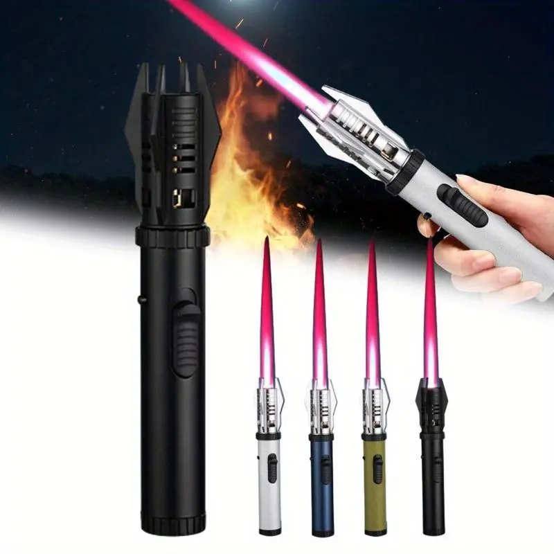 (Butane Gas Not Included) Powerful Propane Torch, Kitchen Cooking Torch, Flamethrower Torch Lighter, Charcoal Starter, with Adjustable Flame & Lock Switch, Camping Barbecue Welding Supplies (Butane gas is not included in the shipment)