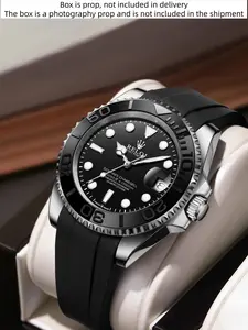 Luxury Yacht Series Quartz Watch for Men, Waterproof Night Light Calendar, Fashionable Stainless Steel Analog Watch, Perfect Gift