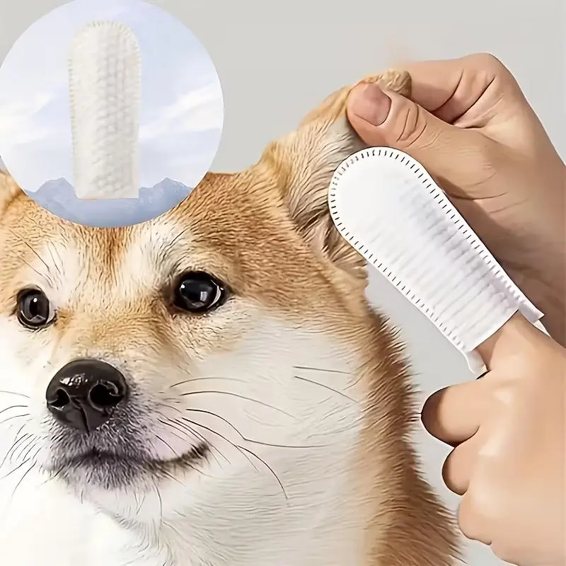 100 disposable finger towels for dogs and cats, essential for removing tooth stains, cleaning ear canals, and refreshing the mouth. Pet oral care, stain free cleaning, pet cleaning towels, high-quality towels, pet oral hygiene, cats and dogs