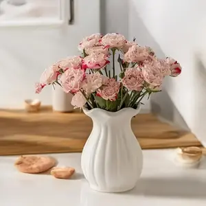 Elegant White Ceramic Vase - Elegant and Classy Design, Suitable for Flowers and Soy Sauce, Nordic Minimalist Home Decor, Suitable for Decorating Tv Cabinets and Home Entrances, Home Decor Vases.
