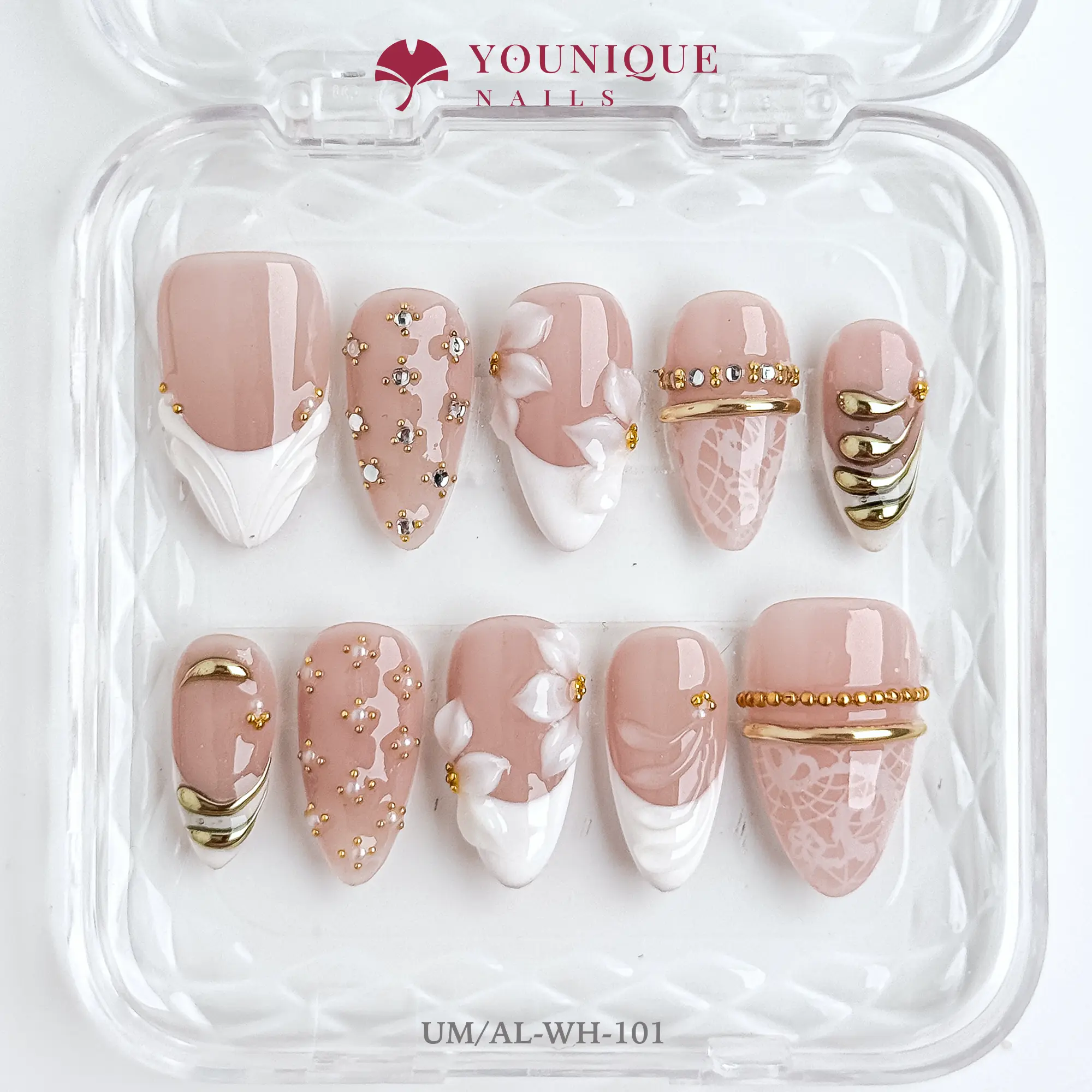 Younique Cute Handmade Press-On Nails, 10PCS Reusable Colorful Nail Art Decorations for Beauty & Personal Care