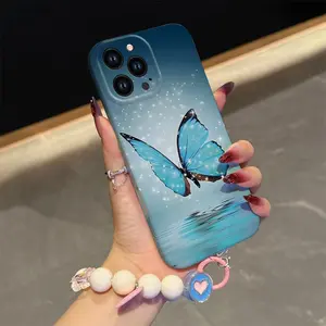Beautiful Blue Butterfly suit bracelet Art phone case Case is Suitable For Samsung Galaxy A735G/A715G/A535G/A52S5G/A525G/A515G/A50S/A50/A33/A30S/A30/A23/A20/A135G/A12/A11/A04S/A04E/A04/A03S/A03/A02S/A02 with PET Shock proof, Fashionable and durable d