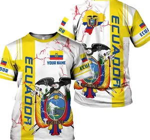 Tee4U 8 Personalized Name Ecuador Shirt 3D Ecuadorian Flag Pride Gift T-Shirt for Men Women S-5XL Camiseta De Ecuatoriana Mujer Polo Shirt, S-5XL Unisex U9NH