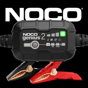 NOCO GENIUS2 2A Smart Car Battery Charger, 6V and 12V, Battery Maintainer, Trickle Charger and Desulfator