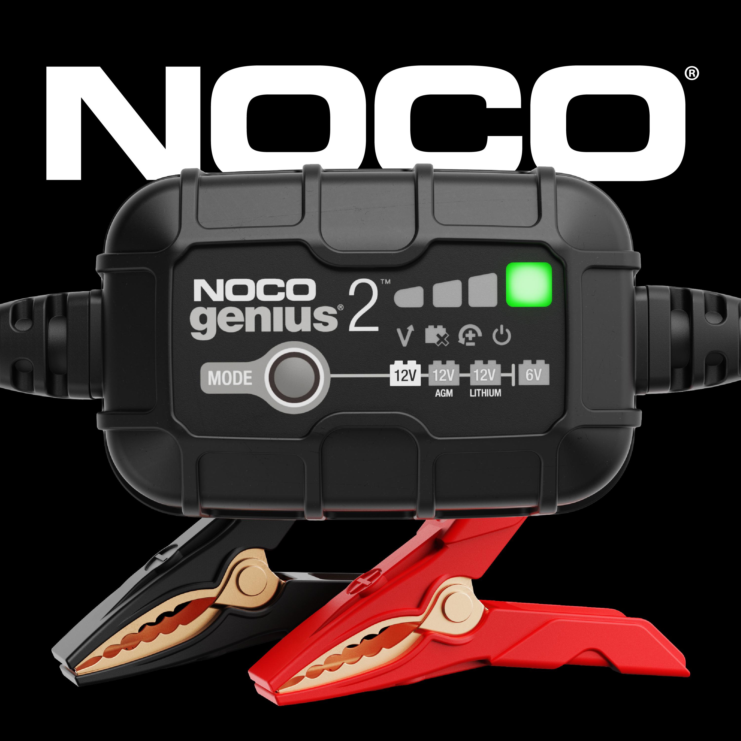 【FathersDayGift】NOCO GENIUS2 2A Smart Car Battery Charger, 6V and 12V, Battery Maintainer, Trickle Charger and Desulfator
