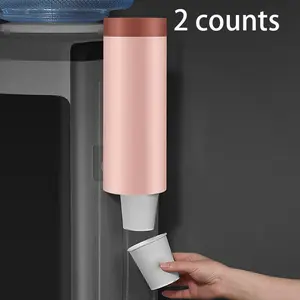 Nordic Style Dustproof Cup Holder, Automatic Cup Dispenser, No Drilling Clip, Home and Office Use, Household Office Supplies, 2 Counts