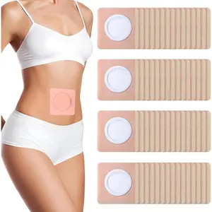 60Pcs Disposable Castor Oil Belly Button Patch|   3.15"*3.15" Highly Absorbent|   Self-Adhesive Castor Oil Pack Wrap for Neck/Shoulders/Knees|   No Wash|   Organic Cotton|   Anti-Seepage.Lightweight Daily