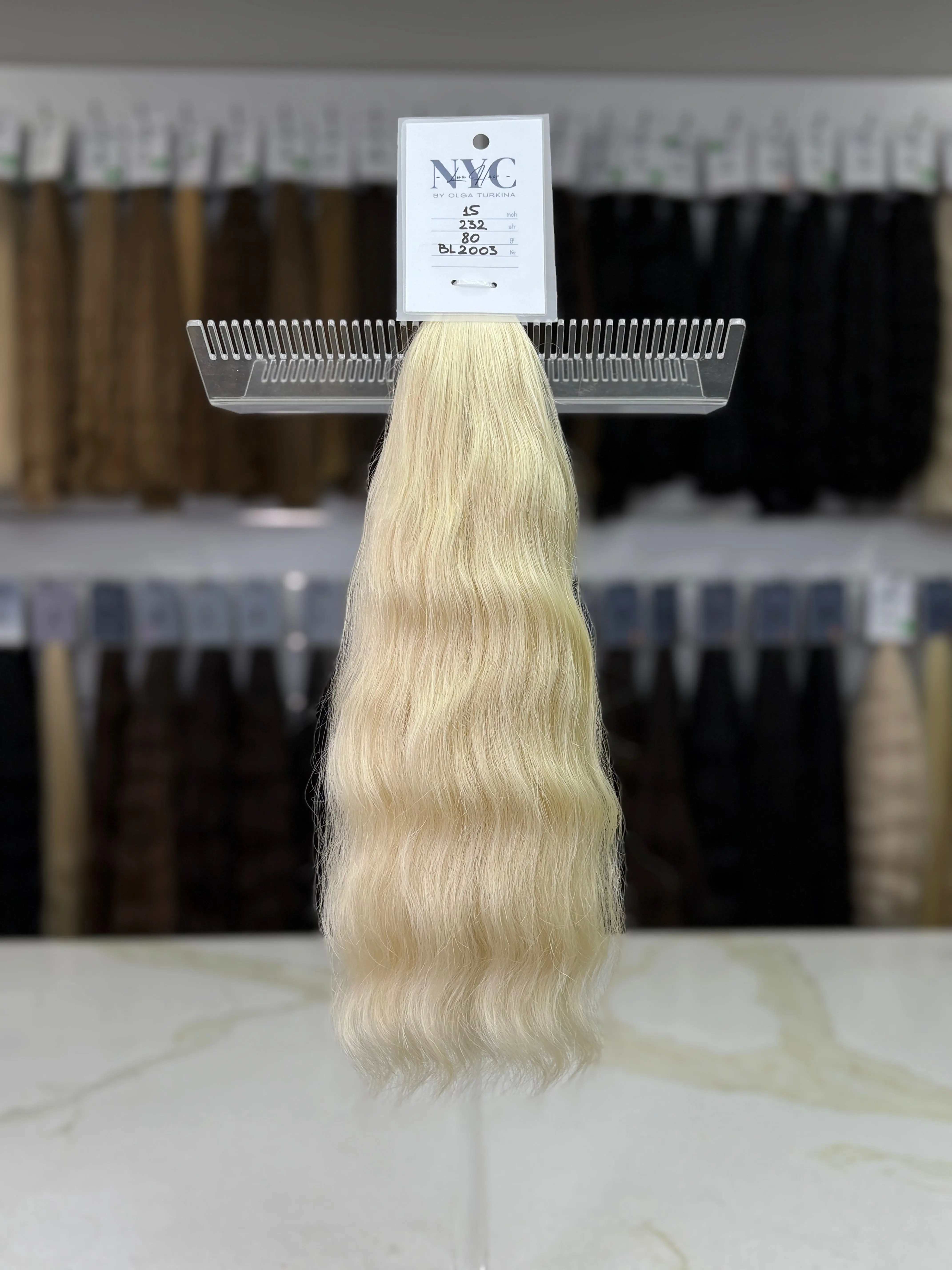Premium Slavic K-Tip Extensions Blonde Wavy 15" | 232 Strands | 80 g