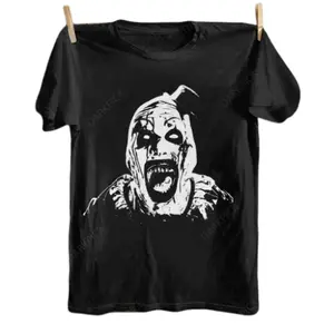 Unisex cotton Terrifier 3 Art The Santa Clown T-shirt ,Fashion Apparel Idea For Men & Women, Horror Movie Fan Gift Top,Funny Adult Halloween Tee Shirt, Halloween Apparel 2025 Menswear Top Breathable Fabric