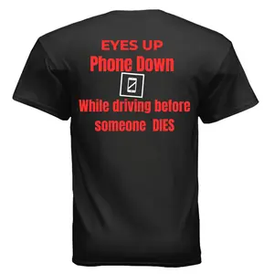 Gildan G200 Adult Ultra Cotton 6 oz. T-Shirt - Eyes Up Phone Down Design, 100% USA Cotton, Non-Topstitched, Classic Width, Rib Collar, Double-Needle Sleeve and Bottom Hem