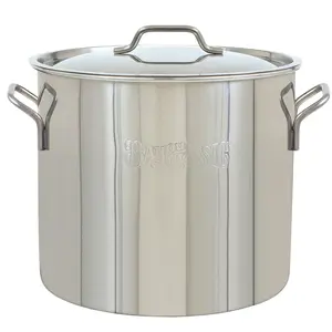 Bayou Classic 20 Quart Economy Stainless Steel Kettle Stock Pot with Domed Lid Cookware Handles