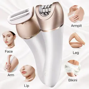 2 in 1 Electric Epilator for Hair Removal, Women's Shaver  Razor,Cordless Portable Shaver,Rechargeable Body Hair Trimmer, Bikini Trimmer for Arm Leg & Armpit,Hair Removal Device,Wet & Dry Use