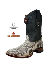 Wide Square Toe Python Leather Sole - Los Altos
