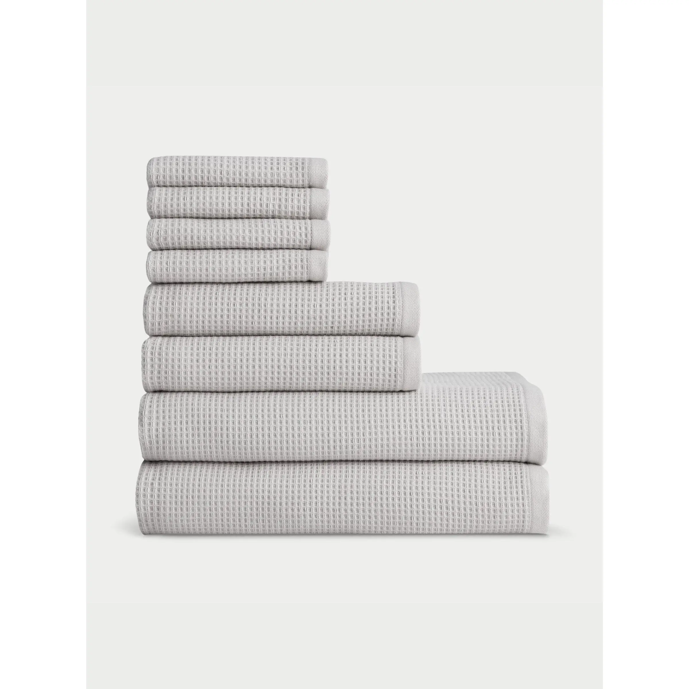 Cozy Earth Waffle Bath Towel Set | Dual-Sided Bamboo Viscose & Cotton Towels with Waffle Weave & Ribbed Terry