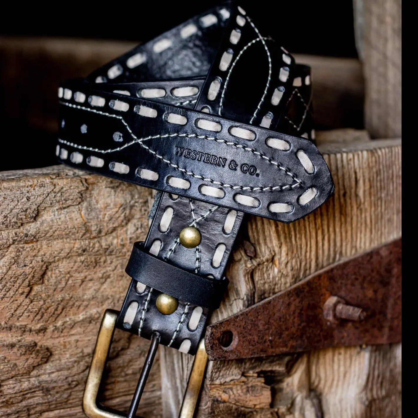 Unisex Western Belts, 1.5" Embroidered Leather Belt with Buckstitch Design and Removable Brass Buckle, Available in Large Sizes, Embroidery, Cowgirls, Chicago Screws, Adjustable Men's Belts
