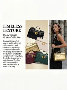 Handmade Zipper Woven Bag New Fashion Trendy Shoulder Crossbody Bag Suitable for Daily Outdoors, Stylish and Practical Handbag