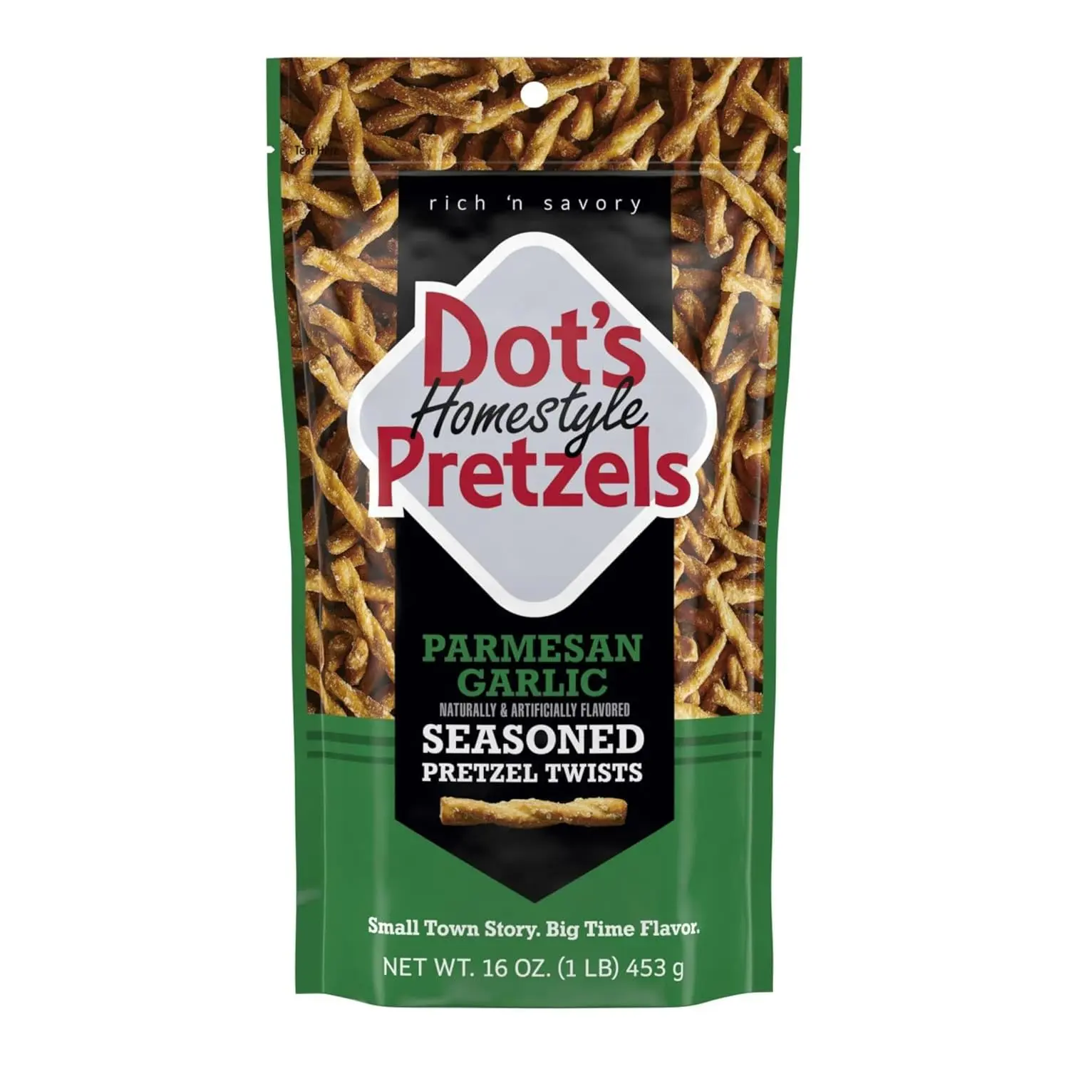 Crunchy Parmesan Garlic Pretzel Twists 16 oz – Baked Seasoned Pretzels, Savory Snack, Resealable Bag, Perfect for Lunch, Parties, Travel & Game Day