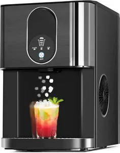 OMNIRA CO. Nugget Ice Maker Countertop - 44lbs/24H Soft Chewable Pebble Ice Machine with Dispenser - Self-Cleaning, 2.4L Water Tank, One-Click Smart Ice Maker for Home, Kitchen, Office, Bar - Black