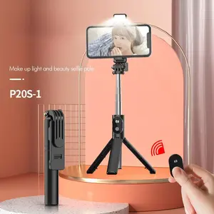 Professional Selfie Stick Tripod, 3.3ft Extendable with LED Fill Light & Wireless Remote, Adjustable 360° Phone Mount, Lightweight Aluminum Build, Portable for Vlogging & Photography