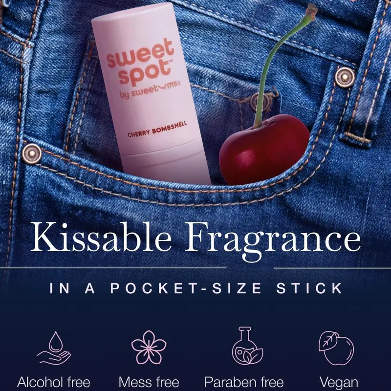 [Sweet Spot] Cherry Bombshell Flavored Solid Fragrance | Scented & Flavored Irresistible Cherry Perfume | Kissable Fragrance | Paraben Free, Mess Free, Gourmand Scent, Top Selling Perfume