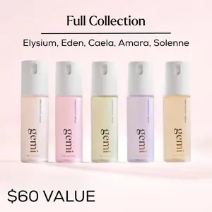 gemi full collection Hand Sanitizer | gemi beauty | Hand Sanitizer + Serum Spray Hand Sanitizer + Serum Spray | Hydrating K-Beauty Formula with Centella, Vitamin B5 & Green Tea | Kills 99.9% of Germs | 5 Pack