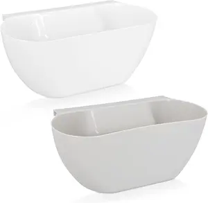 Hanging Kitchen Waste Bins - Over-Cabinet Garbage Bowl Holder Trash Containers for Collecting Food Scraps and Compost from Counter - Set of 2