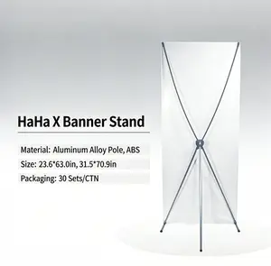 X-Banner Stand Portable Poster Display Rack with Aluminum Alloy Frame & Carbon Fiber Rods for Trade Shows Retail & Events