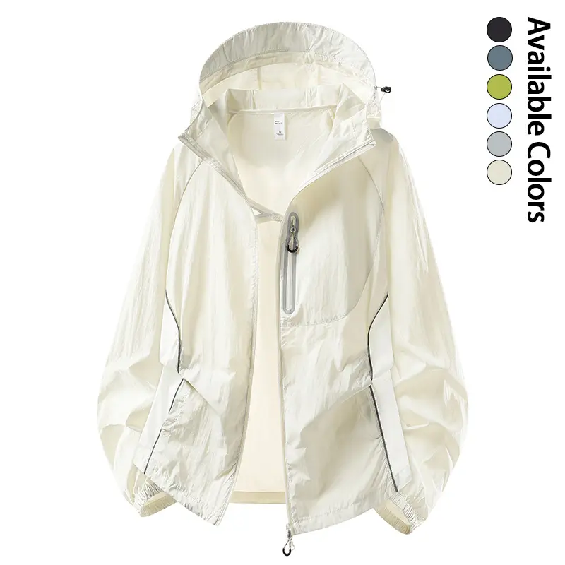 Men’s hooded sun-protection jacket for summer—ultra-thin, breathable, windproof outdoor fishing outerwear; a summer essential and a vacation must-have.
