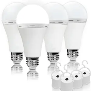 4 Pack Rechargeable Emergency Light Bulbs Battery Powered LED Light Bulb 6000K Daylight E26 120 Volt 9W 60W Equivalent with 1200mAh for Home Power Outage Camping Hurricane SummerVibes