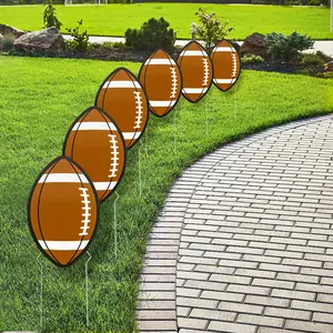 7 3/4" x 12" Football-Shaped Corrugated Plastic Yard Signs - 6 Pc.