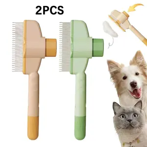 2pcs Pet Hair Brush,Cat Dog Hair Remover, Adjustable Pet Hair Remover,Push type for Cats Remover,Remove fine hair Fur Removal Tool Groomer Tools