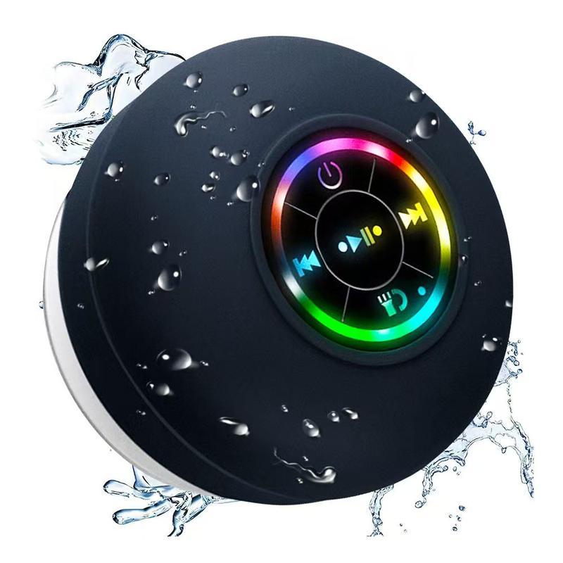 Waterproof Speaker Portable Suction Cup Speakers with LED Lights ...