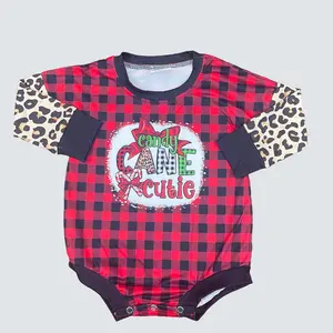 baby girl clothes newborn christmas romper candy cane cutie baby winter bubble