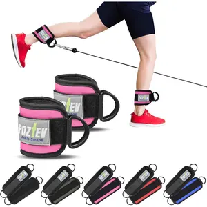 Ankle Straps for Cable Machine PAIR Adjustable Padded Cuff Leg Straps Attachment Ideal for Glute Workouts Leg Training Kickbacks Hip Abductors Booty Building & Lower Body Fitness
