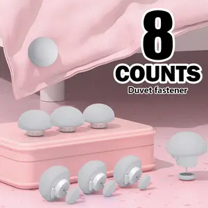 8 Counts Duvet Clips, Quilt Fasteners with Aluminum Core & Cotton Cover, Mushroom Design Non-Slip Pins for Duvet Covers & Blankets