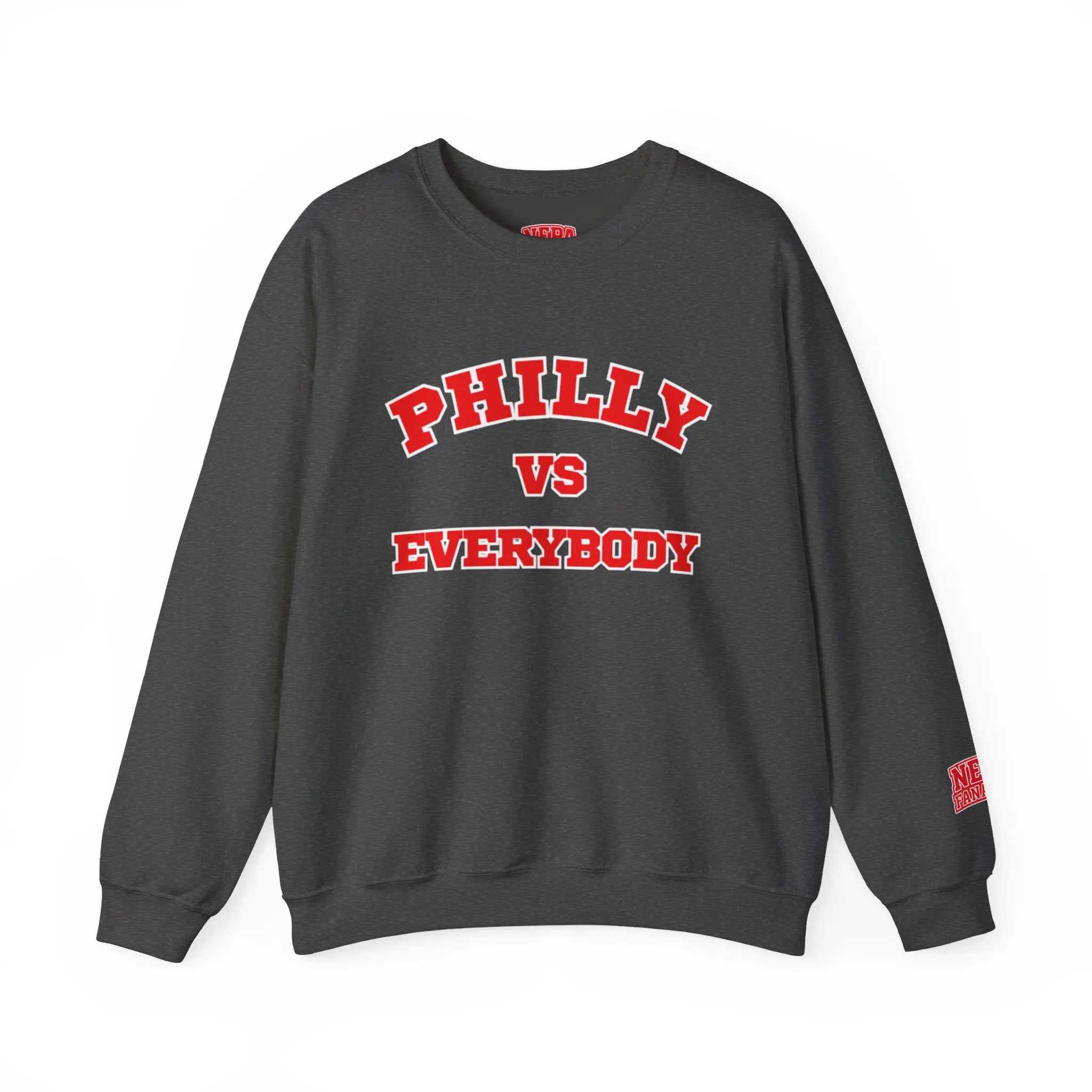 NEPA FANATICS Philly vs Everybody Red Print Crewneck