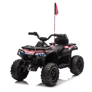Kids ATV Four Wheeler, 24V Electric ATV Ride On Toy for Big Kids, 160W Motor, LED Lights,USB Port,Built-in Music & Multi-Color - Pink wheel suspension