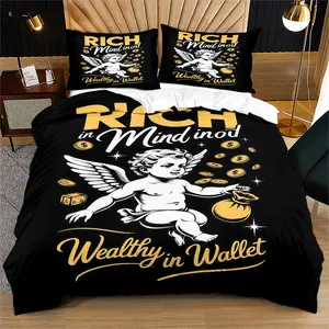 Money Pattern Duvet Cover Set, Decorative Duvet Cover, Soft And Durable Bedding Set, Contains 1 Duvet Cover And 1 Or 2 Pillowcases, Suitable For Children And Adults Daily Holiday Birthday Gifts Bedroom Decorations