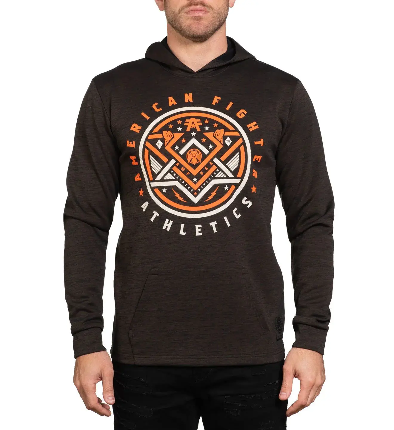 American Fighter Redrock Men's Long-Sleeve Graphic Hoodie - Casual Cotton-Blend Sweatshirt with Neo Tetris Pattern, All Seasons Men's Hoodies