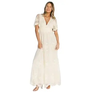 Rosalia Lace Maxi Dress | Vintage Cream
