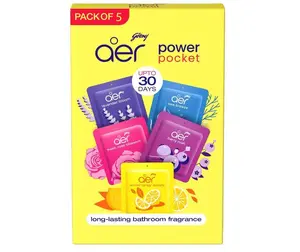 AER Power Pocket Air Freshener for the Entire Home with Long Lasting Scent, Assorted, Pack of 5