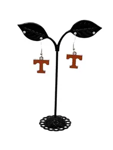 Orange letter T earrings
