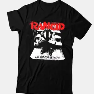 Rancid And Out Come The Wolves T-Shirt, Comfort Cotton, Casual Style, Short Sleeve Crew Neck Tee Gift Shortsleeve