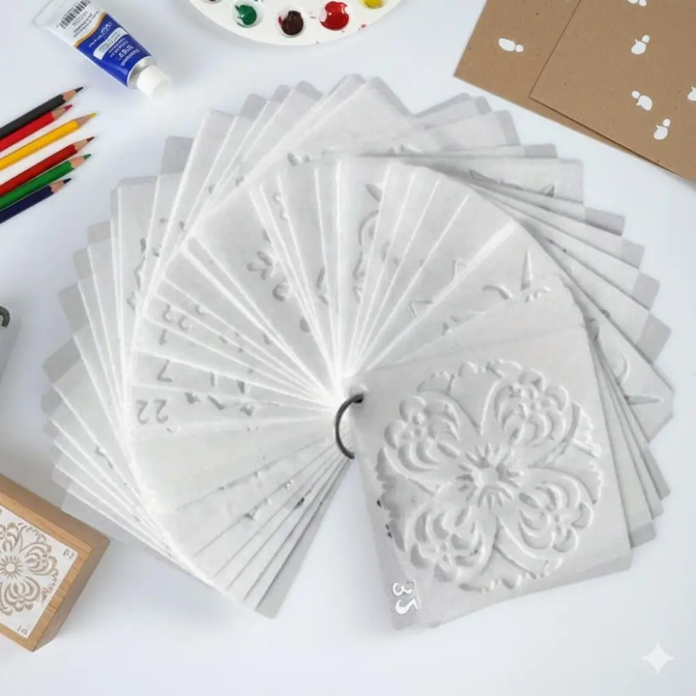 Laser-Cut Mandala Stencil Kit: Reusable DIY Painting Templates for Walls, Wood, Tile & Fabric. High-Precision, Waterproof Craft Stencils for Multi-Scene Art, Journal Decor & Creative Design Patterns. Stress-Relief Hand Painting.