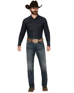 Blue Ranchwear Men's Sonora Wash Bronson Slim Straight Stretch Denim Jeans - Brfa24j96-Mdw