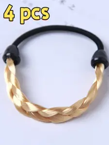 4pcs Realistic Hair Accessories, Invisible Ponytail Holders & Elastic Bands, Women’s Stylish Headbands, Versatile Daily Use