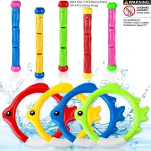 Colorful Diving Swimming Toys, Underwater Training Sinking Throwing Dive Rings & Sticks for Teenager Summer Pool, Swimming Party Favor Games